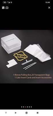 קופסה לכסף בתוך עוגה כוללת טופר+20 שקיות+קופסה ומנגנון.