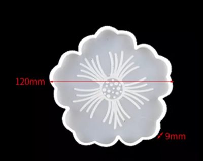 סיליקון צורת פרח עם דוגמה באמצע.12 סמ קוטר