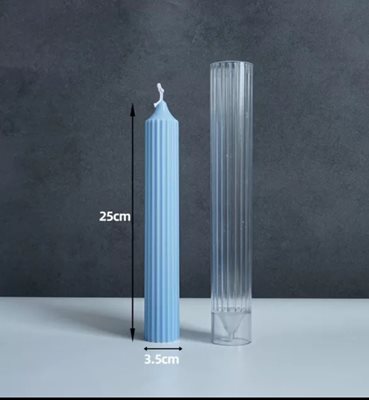 תבנית צילינדר לנרות גדולה גובה 25 רוחב 3.5סמ.