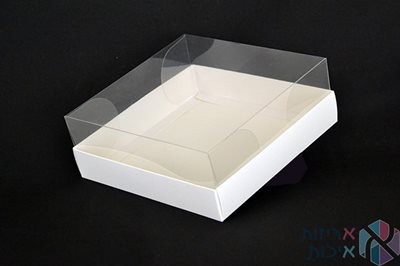 קופסה מרובעת מכסה שקוף PVC 24×24×8