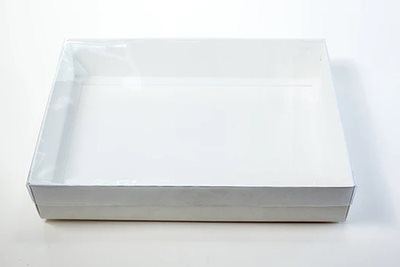 קופסה שקופה מלבנית עם מכסה PVC 43×30×8