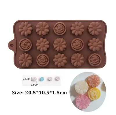 תבנית סיליקון פרחים  דגם 8