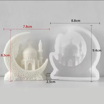 תבנית סיליקון מסגד סהרון עם טיקסטורה מתאים לנר,גבס,איפוקסי.