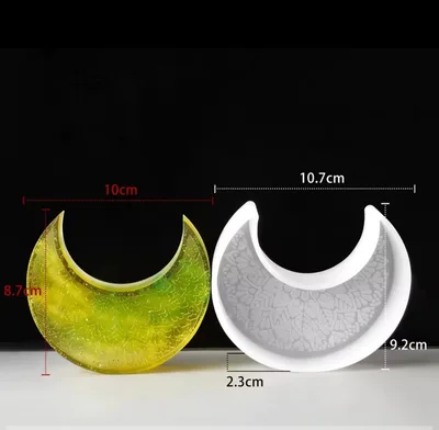 תבנית סיליקון סהרון עם הדפס מתאים לנר ,אפוקסי,גבס.