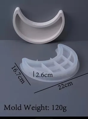 תבנית סיליקון הלאל סהרון מתאים לגבס ,איפוקסי.