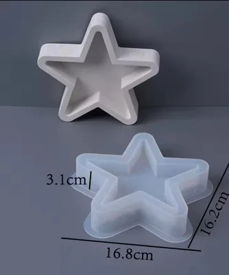 תבנית סיליקון כוכב חלק לגבס ,איפוקסי.