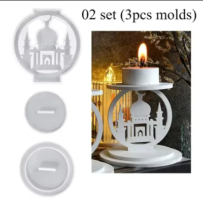 תבנית סיליקון מסגד מעמד לנר 3 חלקים.