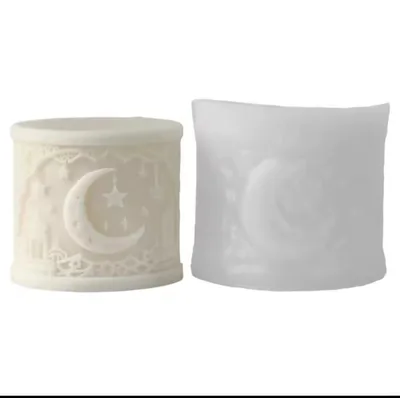 תבנית סיליקון רמדאן נר עם הדפס סהרון.