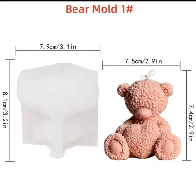 תבנית סיליקון דובי פרחים דוגמה 5.